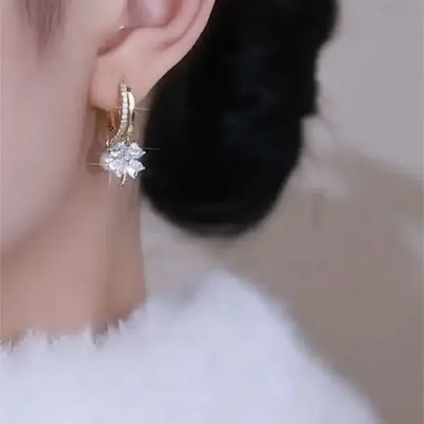Four-Leaf Clover Lymphvity Magne Therapy Germanium Earrings