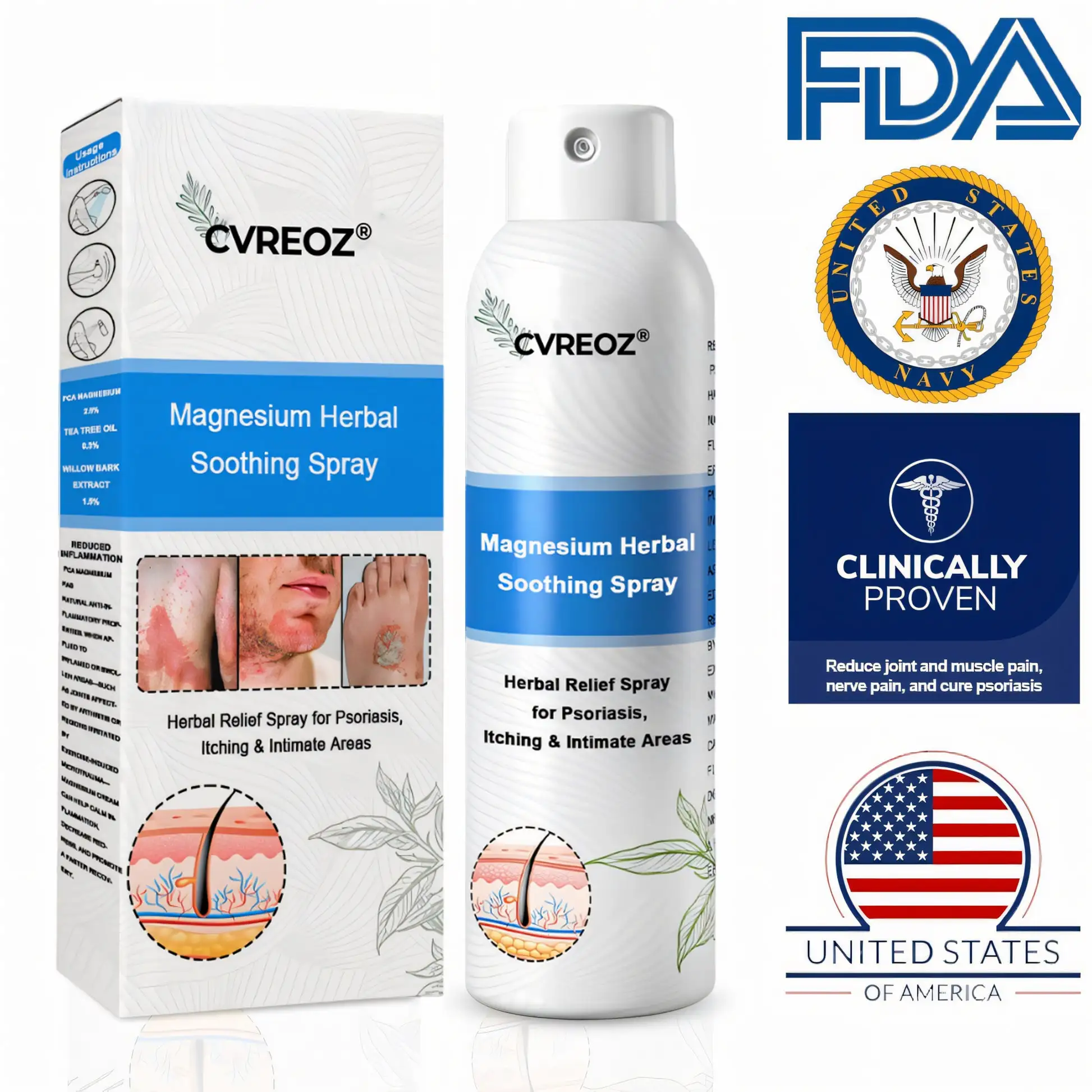 Magnesium Herbal Psoriasis Spray FDA Approved