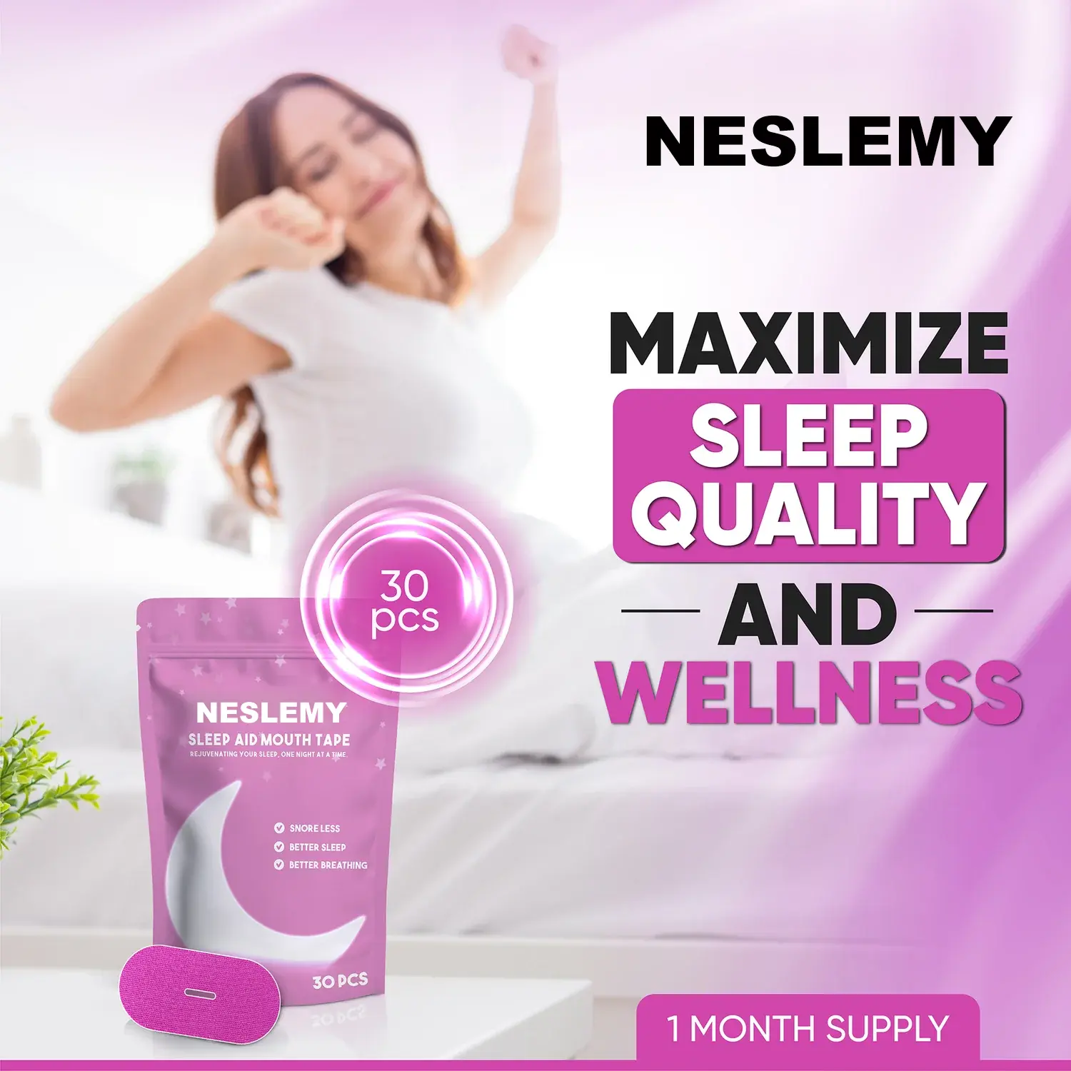 NESLEMY Breathable Mouth Tape for Rest & Recovery - Image 3