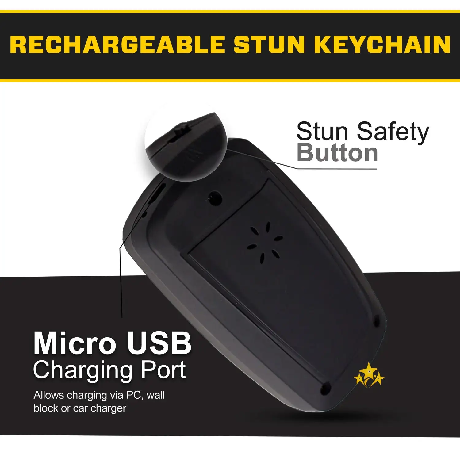 VOLTIC V77 3in1 Stun & Flashlight & Alarm Car Keychain - Image 8