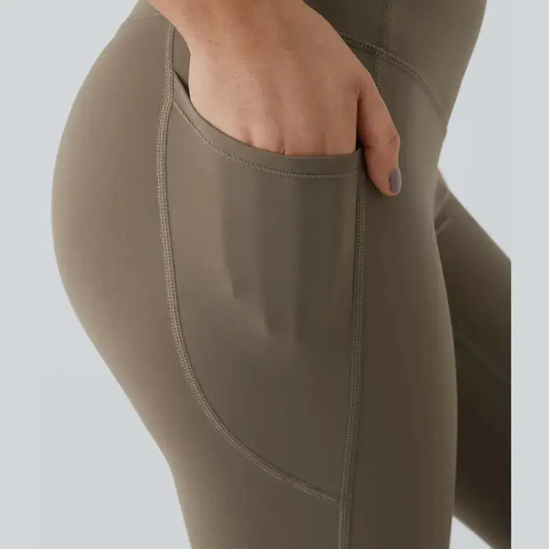 High Waisted Waist Shaping Pocket Shaping Training Leggings - Image 10