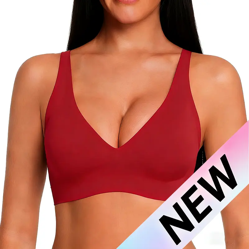 NESLEMY Wireless Push Up Bra for Women - Seamless Deep V Bralette, All-Day Comfort T-Shirt Bra for Everyday Wear - Image 4