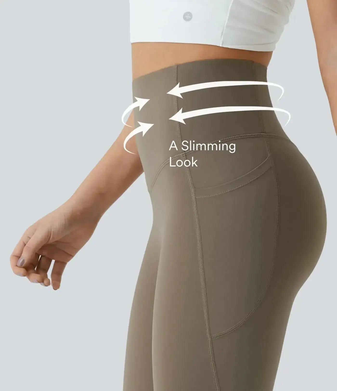 High Waisted Waist Shaping Pocket Shaping Training Leggings - Image 8