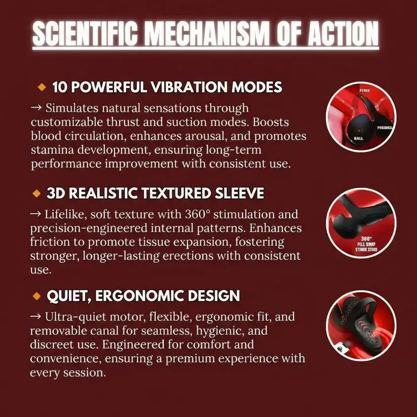 Vibrating Electric Male Masturbation Lock Ring - Image 4