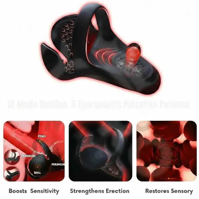 Vibrating Electric Male Masturbation Lock Ring - Image 5
