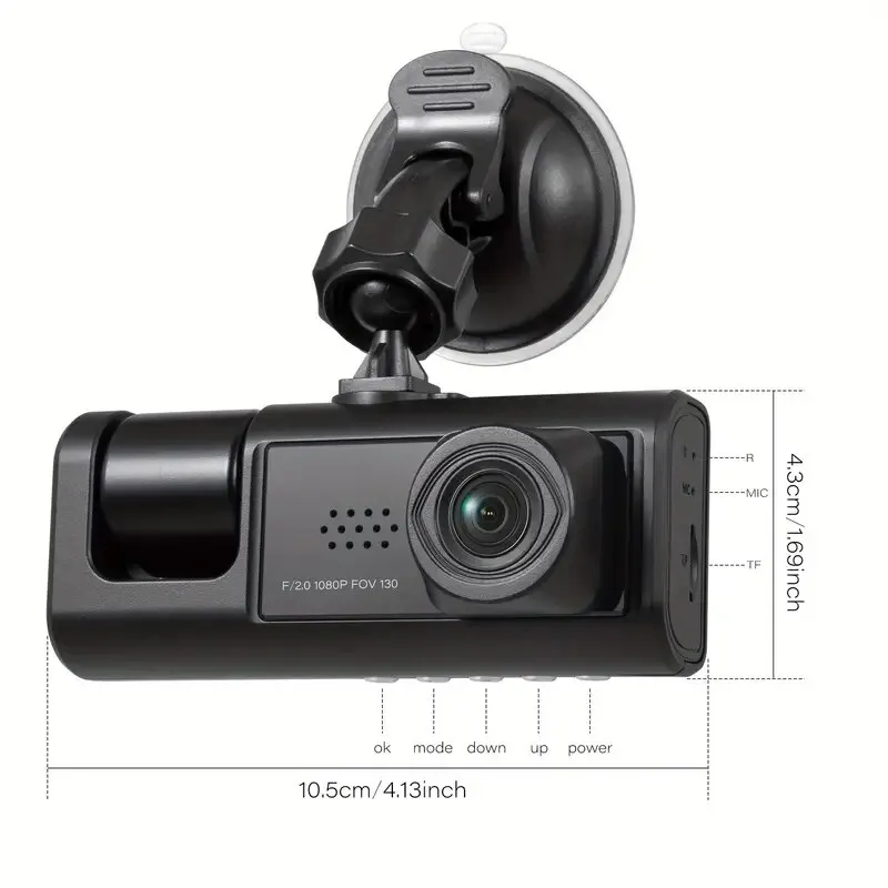 Three-Channel Dash Cam with IR Night Vision & G-Sensor - Image 6