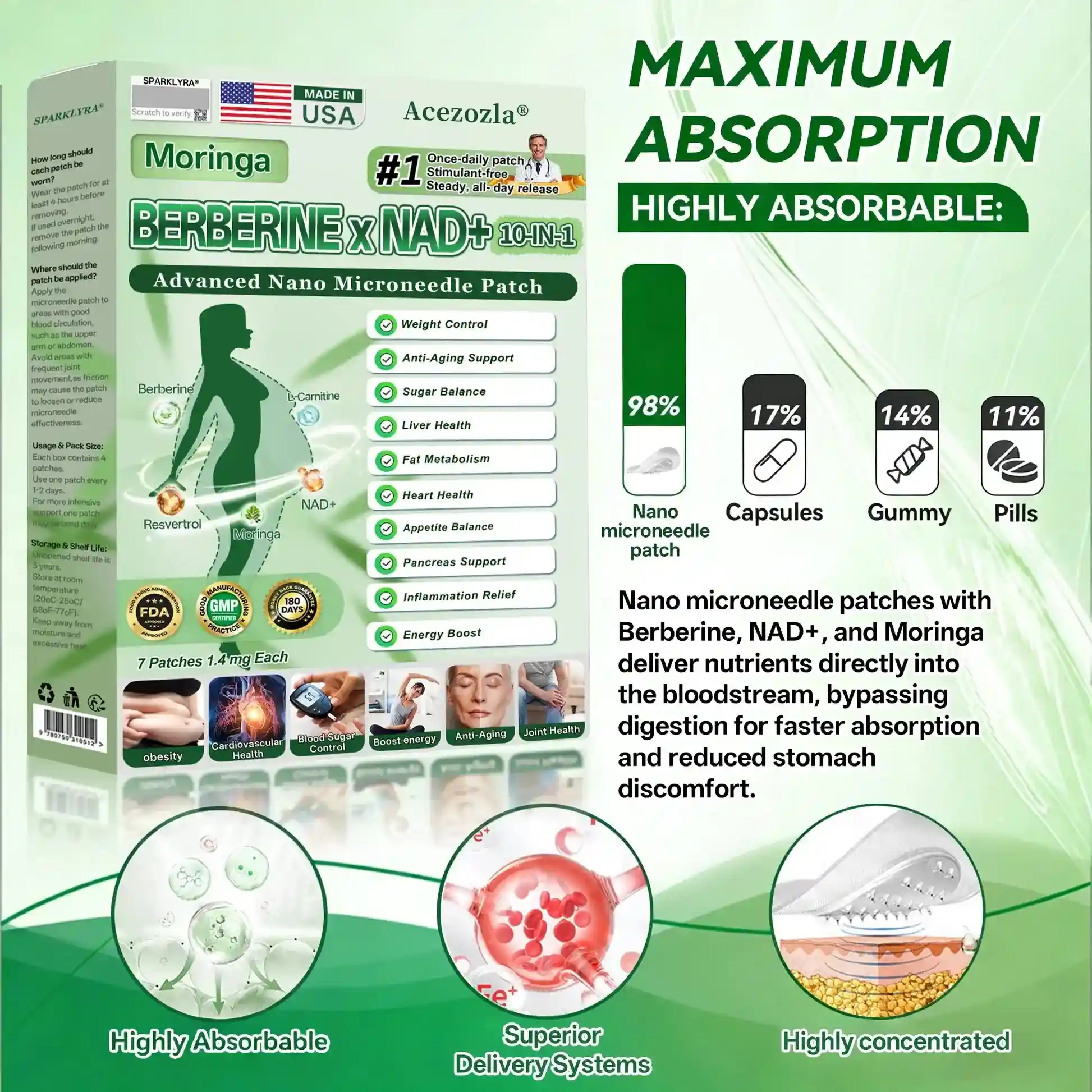 Moringa · Berberine × NAD+ 𝟏𝟎-𝐢𝐧-𝟏 𝐀𝐝𝐯𝐚𝐧𝐜𝐞𝐝 𝐍𝐚𝐧𝐨 𝐌𝐢𝐜𝐫𝐨𝐧𝐞𝐞𝐝𝐥𝐞 𝐏𝐚𝐭𝐜𝐡 - Image 6