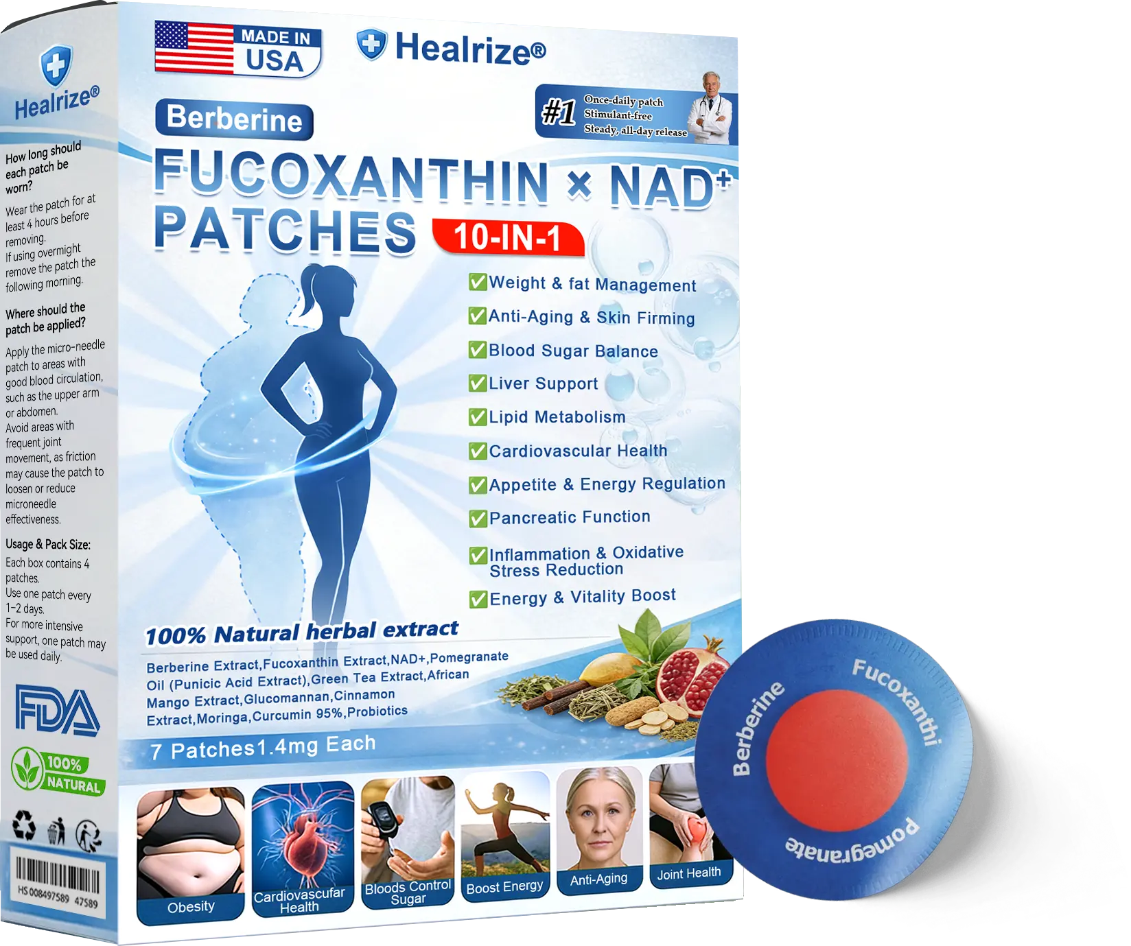 Fucoxanthin × NAD⁺ 𝟏𝟎-𝐢𝐧-𝟏 Highly Absorbale 𝐏𝐚𝐭𝙘𝙝 - Image 10