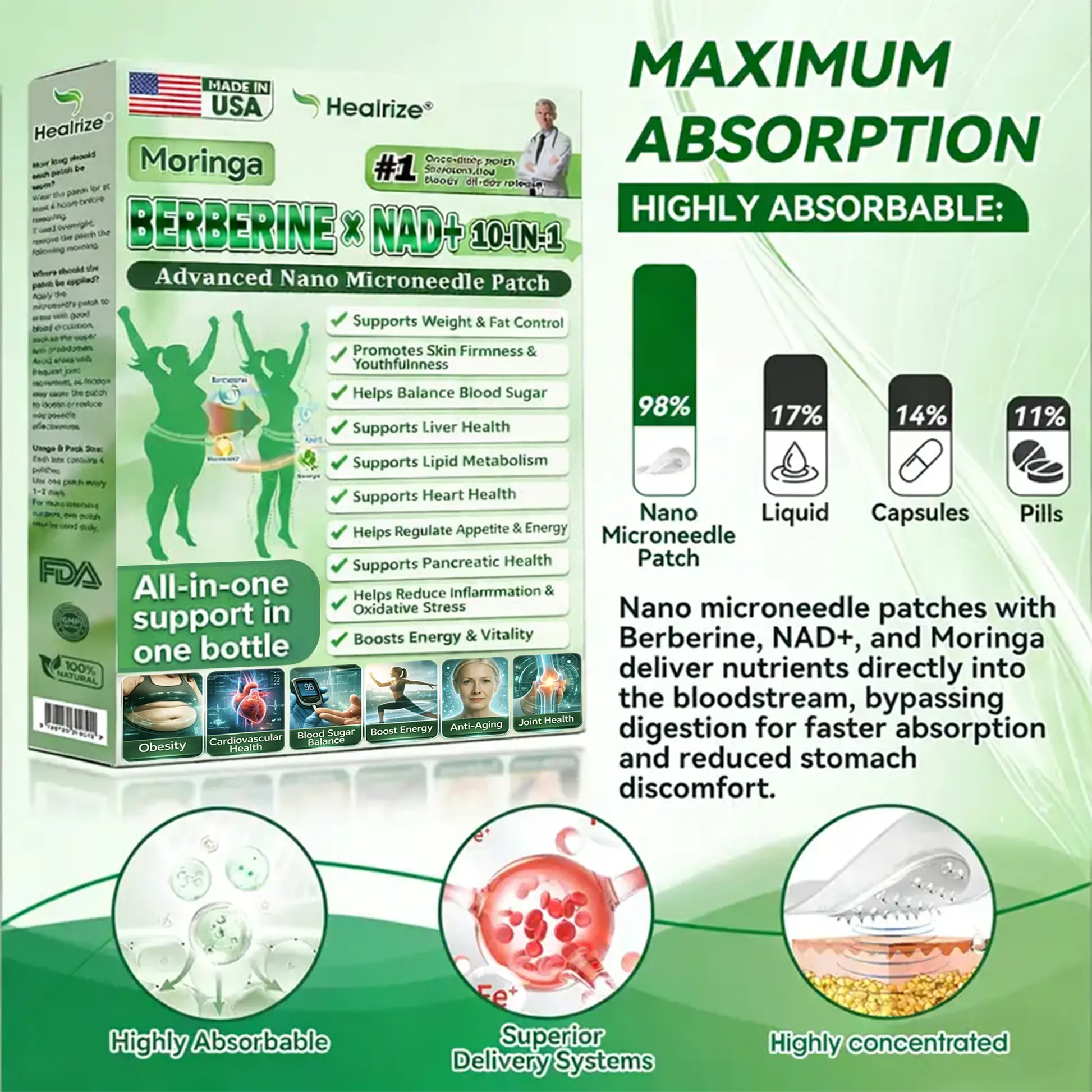 🇺🇸 𝐎𝐟𝐟𝐢𝐜𝐢𝐚𝐥 𝐔𝐒 𝐒𝐭𝐨𝐫𝐞 | 🧑⚕️🩺 Moringa · Berberine × NAD+ 𝟏𝟎-𝐢𝐧-𝟏 𝐀𝐝𝐯𝐚𝐧𝐜𝐞𝐝 𝐍𝐚𝐧𝐨 𝐌𝐢𝐜𝐫𝐨𝐧𝐞𝐞𝐝𝐥𝐞 𝐏𝐚𝐭𝐜𝐡 🔥🔥 - Image 8