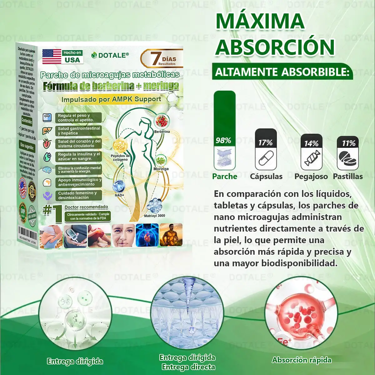 Parche de Microagujas Nano Avanzado 10 en 1 con Moringa Berberina y NAD+ - Image 17