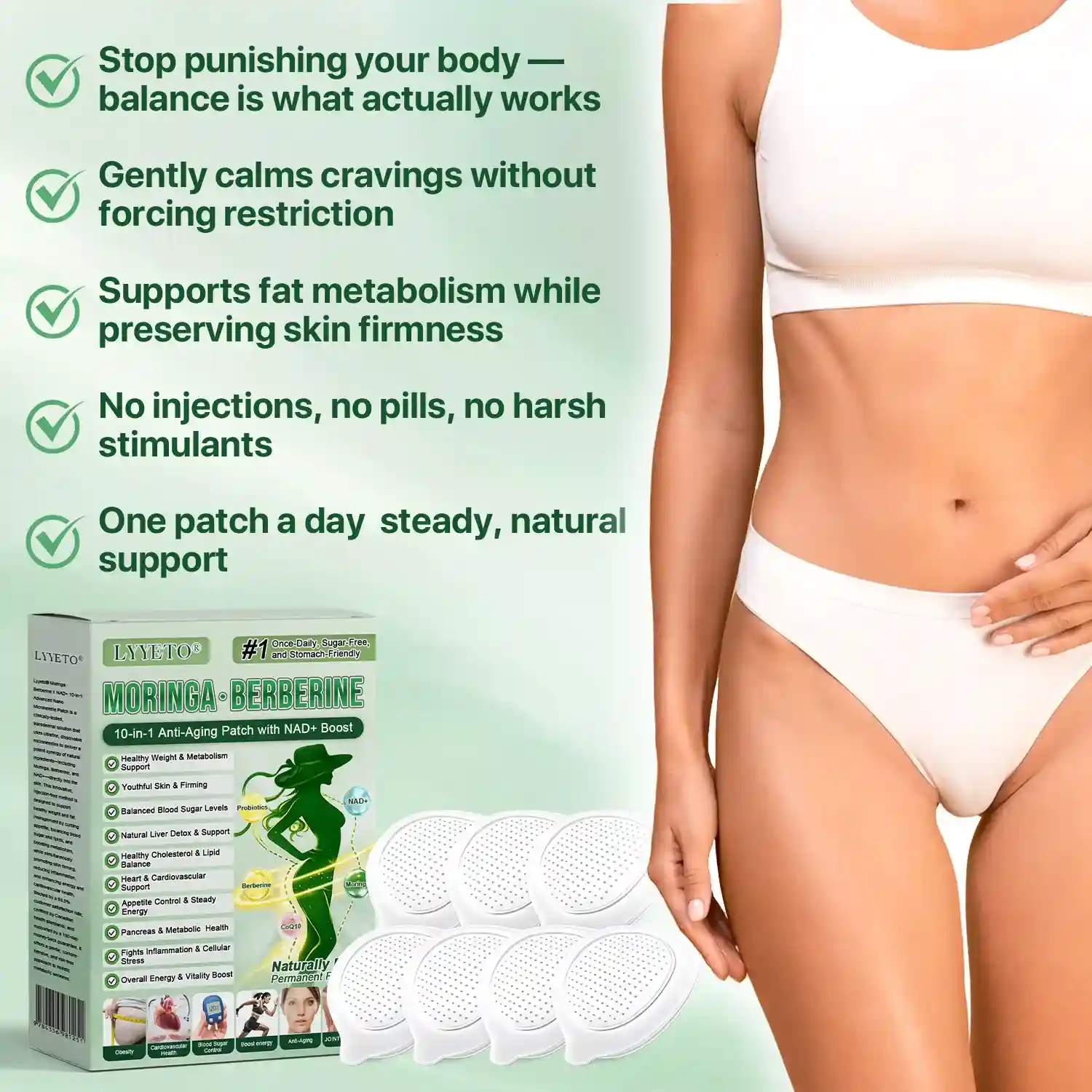Moringa Berberine + NAD+ 10-in-1 Nano Microneedle Patch - Image 5