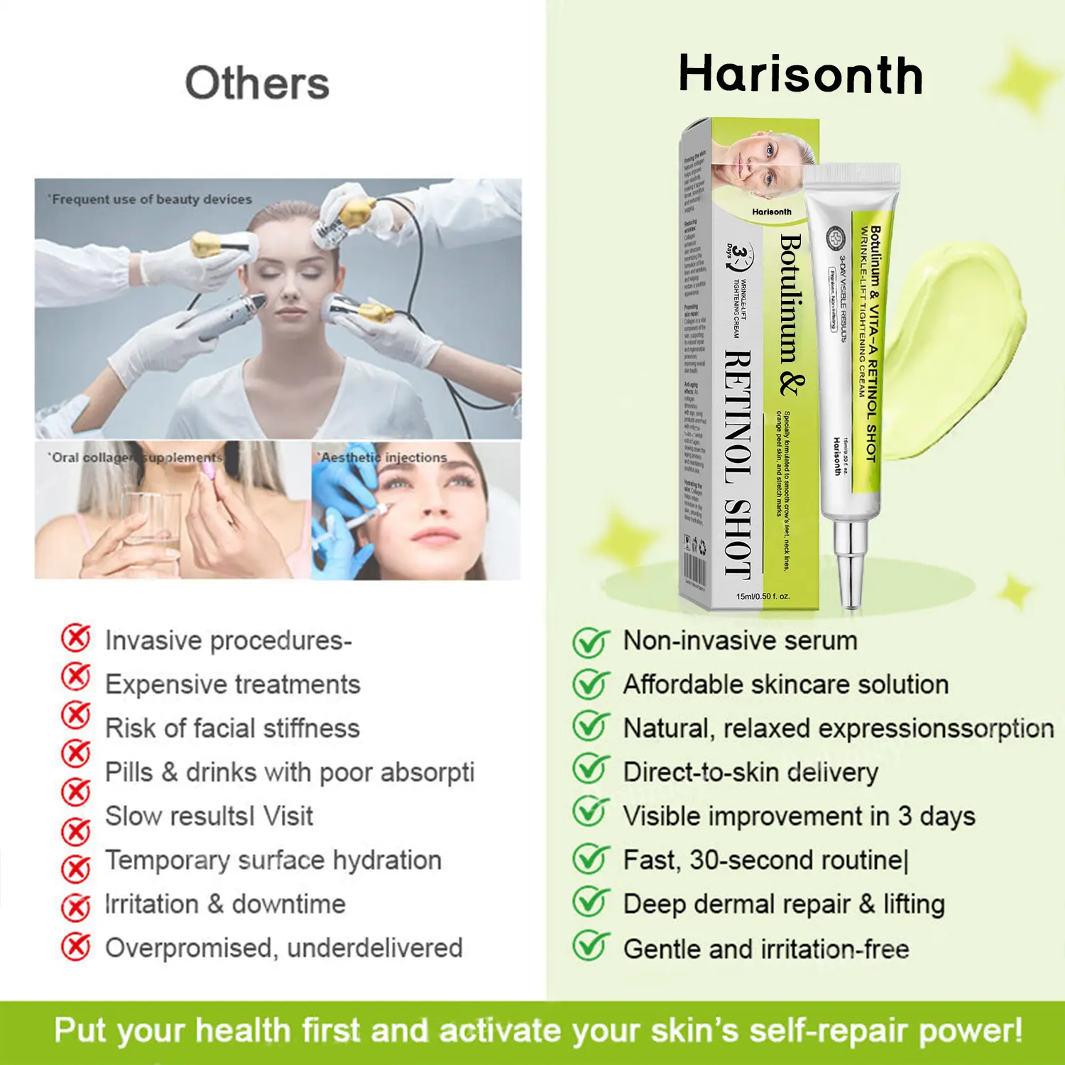 Final 3 Hours: 70%OFF🔥 Harisonth Botulinum & Vita-A Retinol Shot Wrinkle-Lift Tightening cream✨ - Image 3