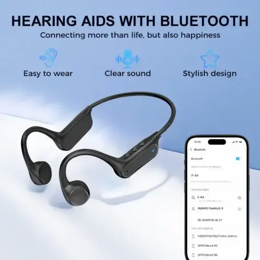 Bone Conduction Smart Hearing Aid Bluetooth Earphones (App Controlled) - Image 4