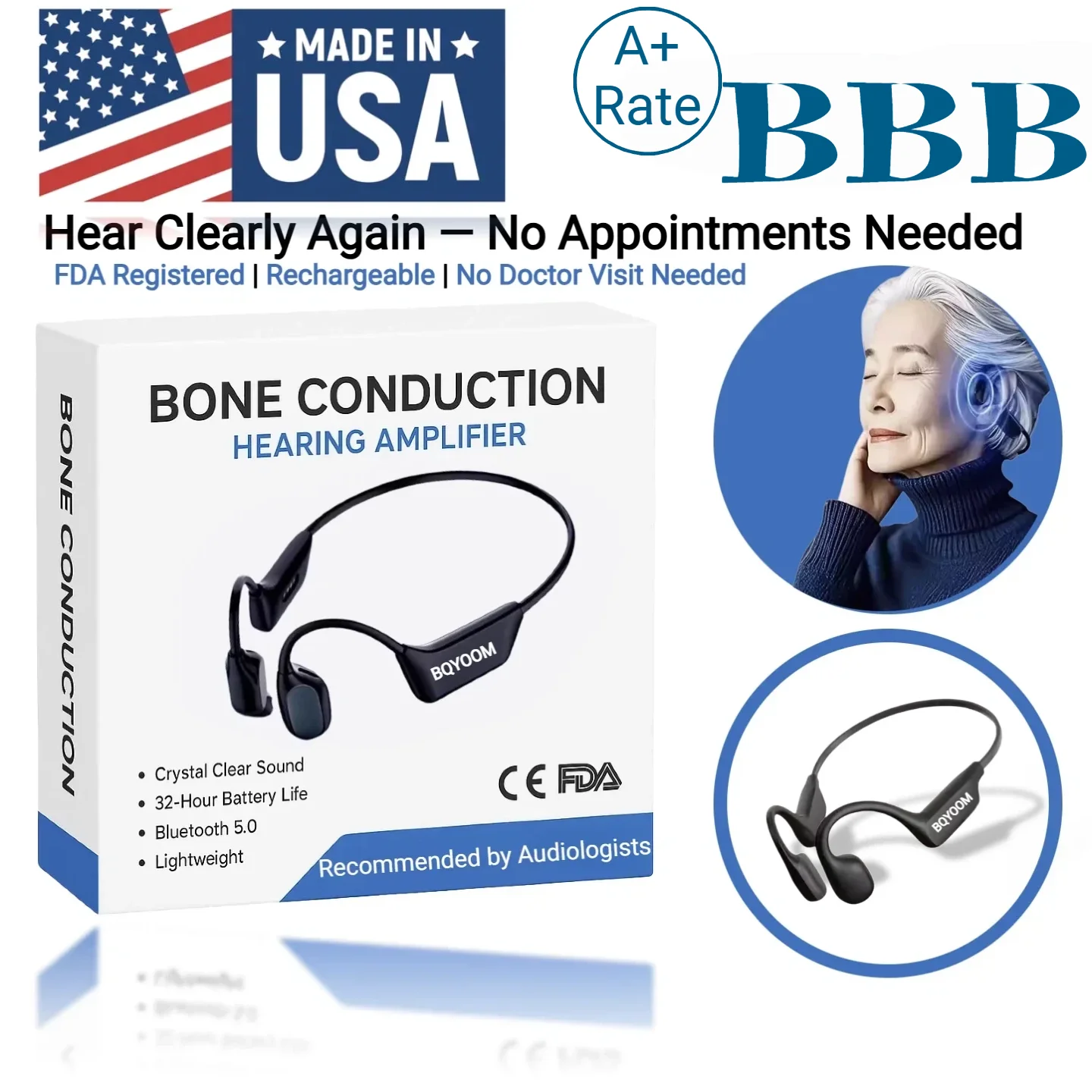 Bqyoom X1 Bone Conduction Hearing Aid: Rediscover the Joy of Clear Sound