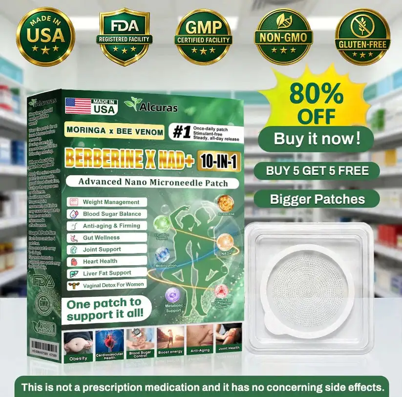 Moringa · Berberine × NAD+ 𝟏𝟎-𝐢𝐧-𝟏 𝐀𝐝𝐯𝐚𝐧𝐜𝐞𝐝 𝐍𝐚𝐧𝐨 𝐌𝐢𝐜𝐫𝐨𝐧𝐞𝐞𝐝𝐥𝐞 𝐏𝐚𝐭𝐜𝐡