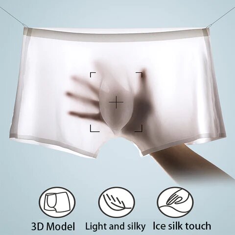 3 PCS Mens Ice Silk Breathable Underwear - Image 2