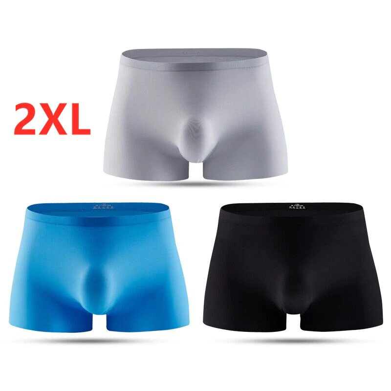 3 PCS Mens Ice Silk Breathable Underwear - Image 12