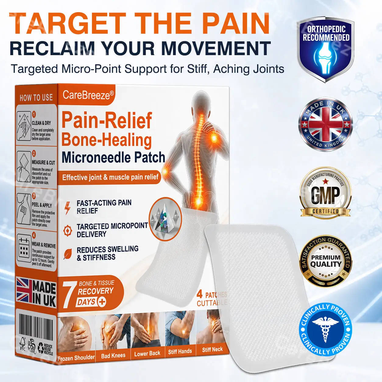 Pain-Relief Bone-Healing Microneedle Patch